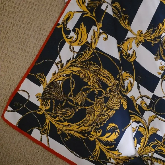 Navy and Gold Scarf - Picture 2 of 3